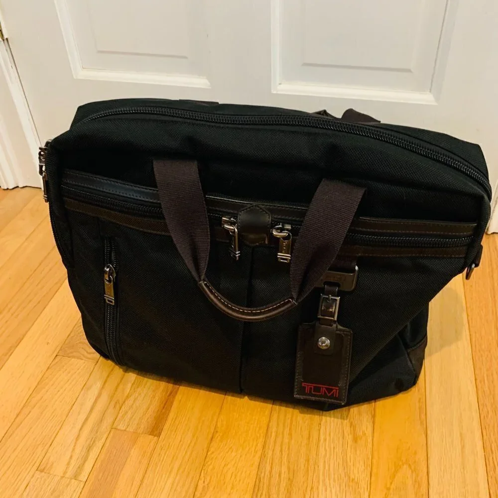 $525 TUMI Alpha Black Ballistic Nylon Briefcase